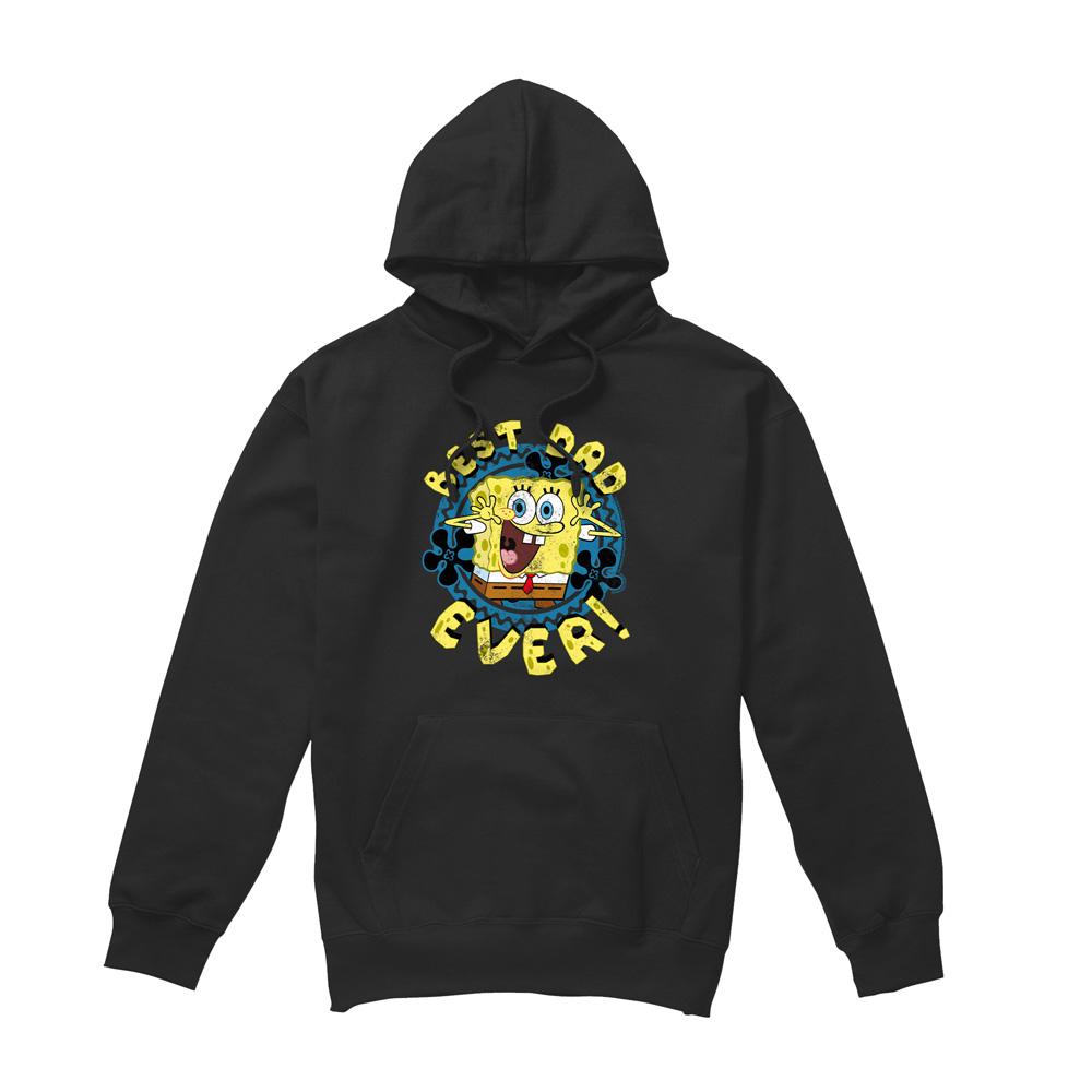 Black - Front - SpongeBob SquarePants Mens Best Dad Ever Fathers Day Hoodie