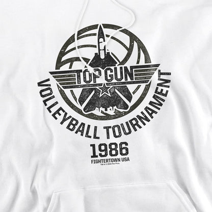 White - Pack Shot - Top Gun Mens Volleyball Hoodie