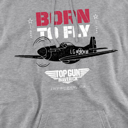 Sport Heather - Pack Shot - Top Gun Mens Born To Fly Hoodie