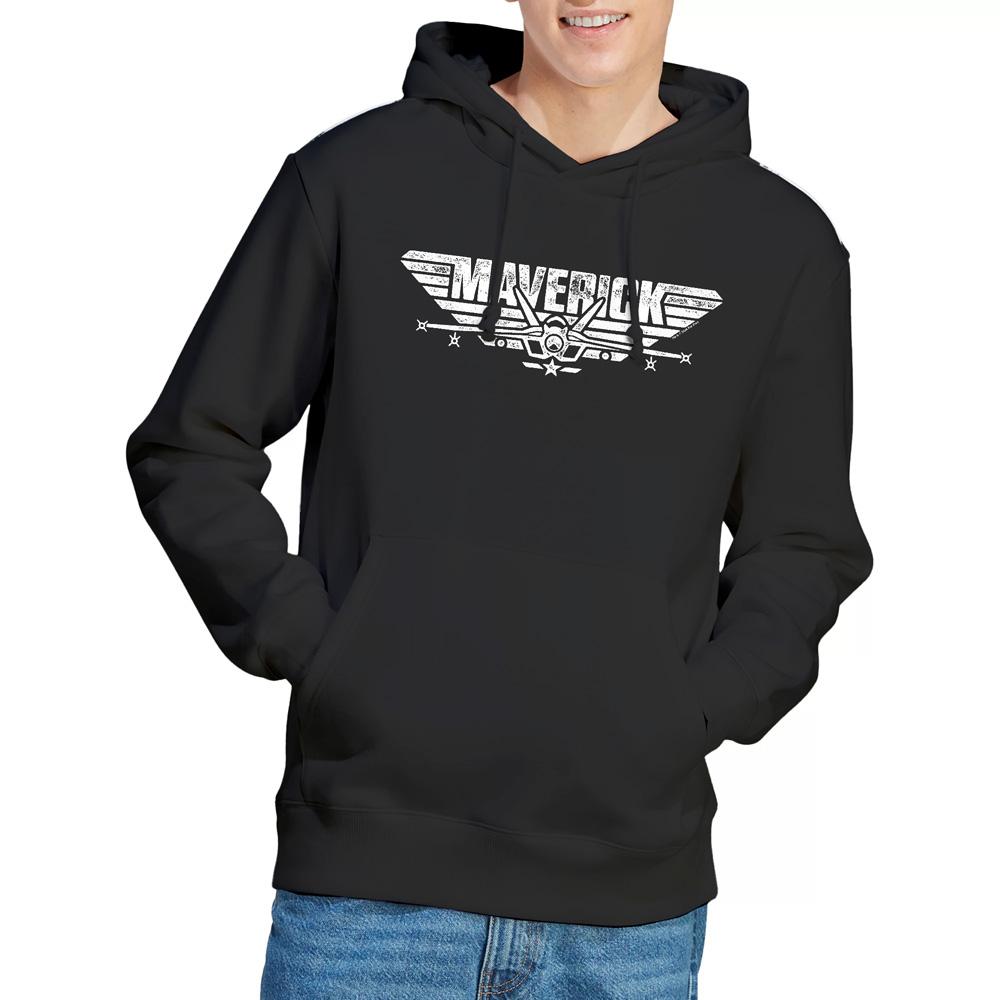 Black - Pack Shot - Top Gun Mens Maverick Logo Hoodie