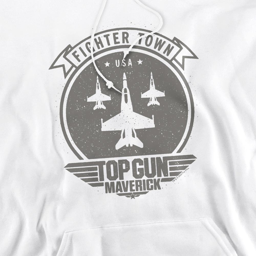 White - Pack Shot - Top Gun: Maverick, Top Gun: Maverick Mens Fighter Town Hoodie