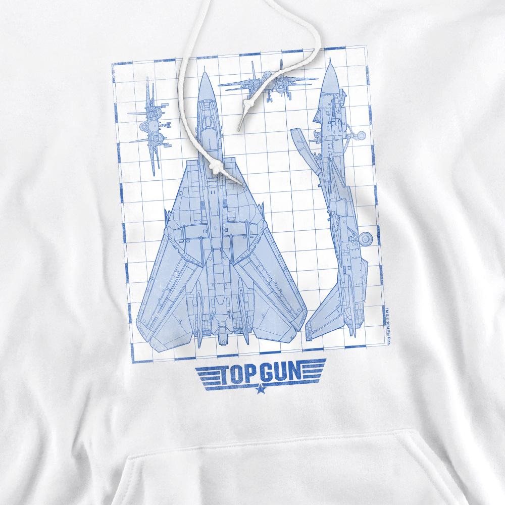 White - Lifestyle - Top Gun Mens Jet Diagram Hoodie