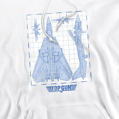 White - Lifestyle - Top Gun Mens Jet Diagram Hoodie