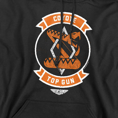 Black - Pack Shot - Top Gun Mens Coyote Logo Hoodie