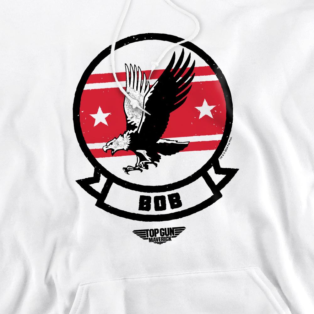 White - Pack Shot - Top Gun Mens Bob Logo Hoodie