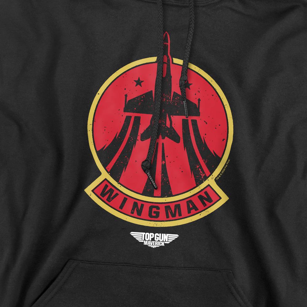 Black - Pack Shot - Top Gun Mens Wingman Logo Hoodie