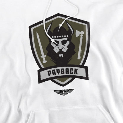 White - Pack Shot - Top Gun Mens Payback Logo Hoodie