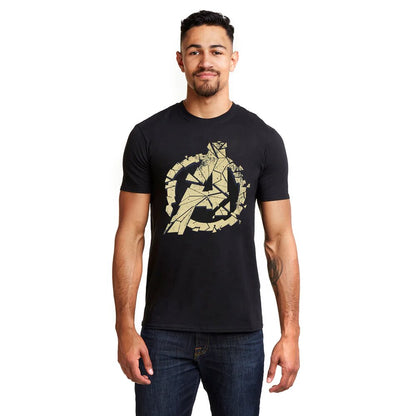 Black - Side - Avengers Endgame Mens Cracked T-Shirt