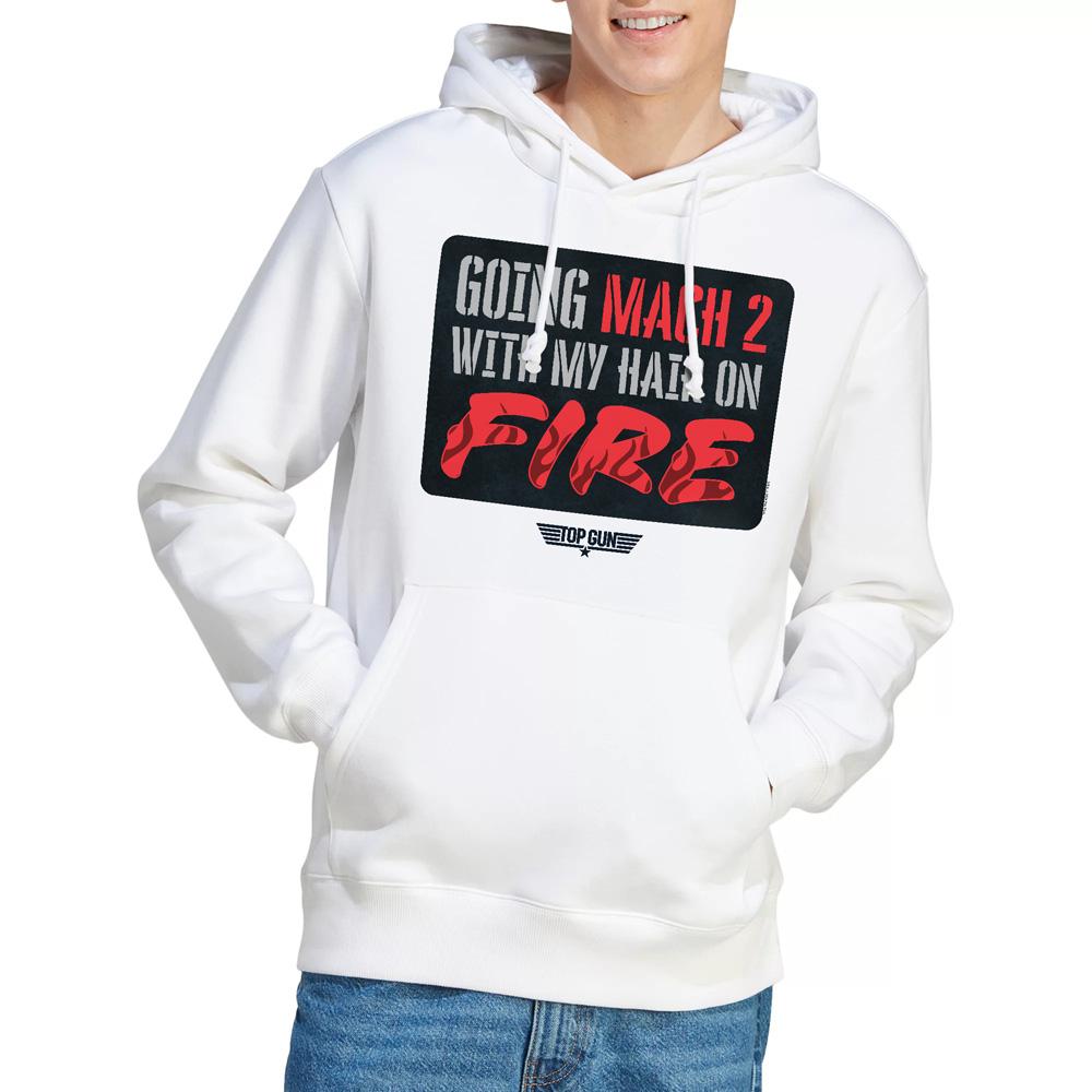 White - Lifestyle - Top Gun Mens Mach 2 Hair On Fire Hoodie