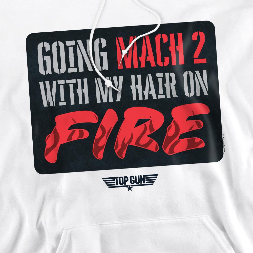 White - Pack Shot - Top Gun Mens Mach 2 Hair On Fire Hoodie