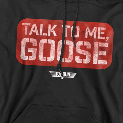 Black - Pack Shot - Top Gun Mens Talk To Me Goose Stamp Hoodie