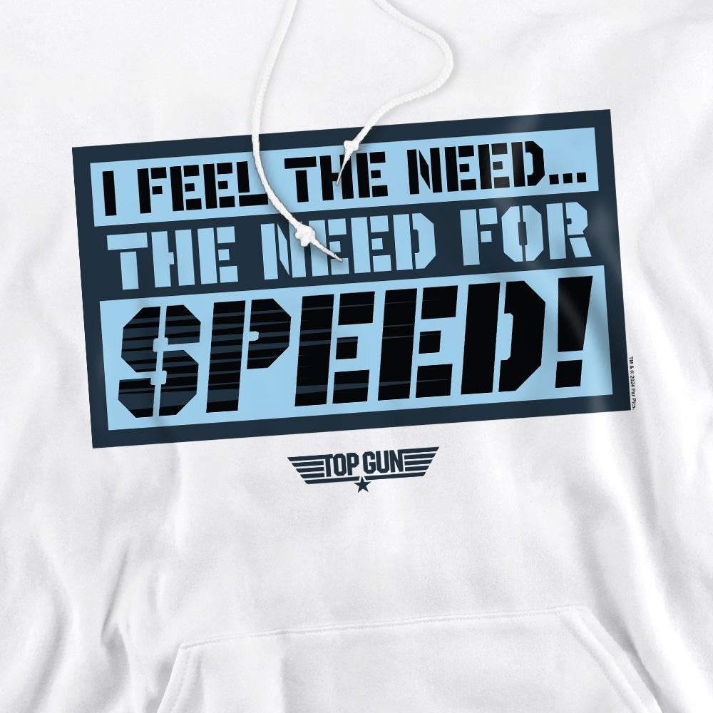 White - Pack Shot - Top Gun Mens I Feel The Need Hoodie