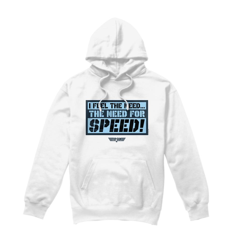 White - Front - Top Gun Mens I Feel The Need Hoodie