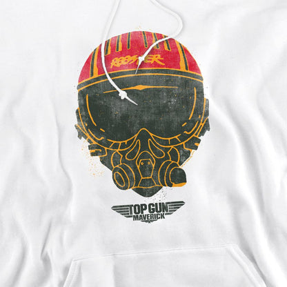White - Pack Shot - Top Gun Mens Rooster Helmet Hoodie