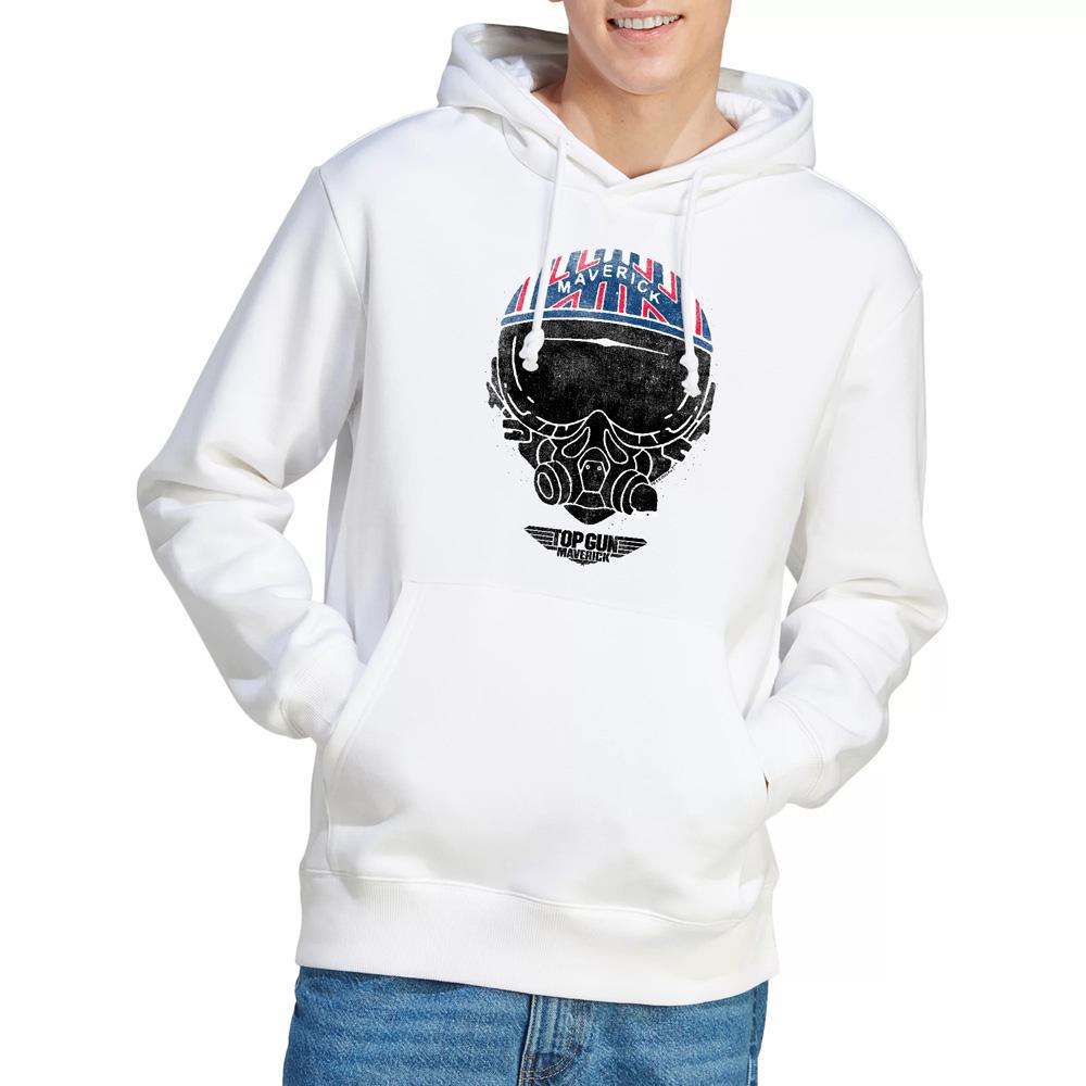 White - Lifestyle - Top Gun Mens Maverick Helmet Hoodie