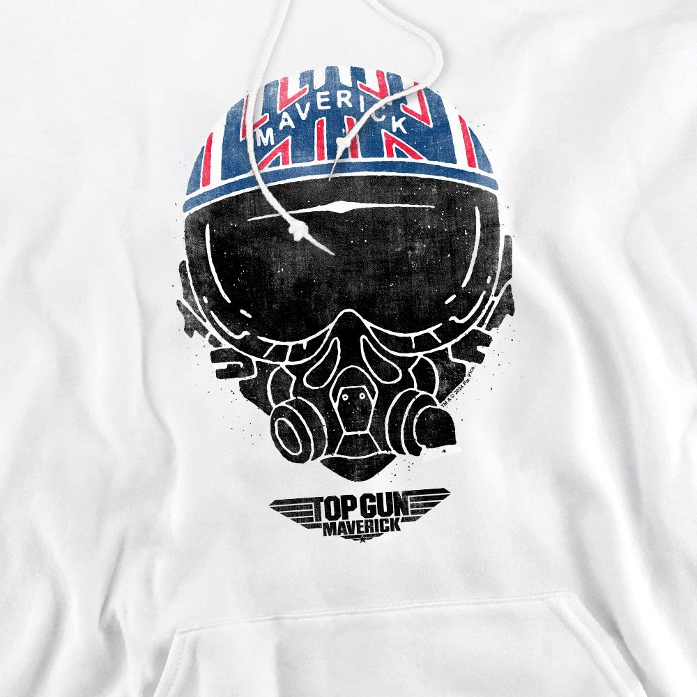 White - Pack Shot - Top Gun Mens Maverick Helmet Hoodie