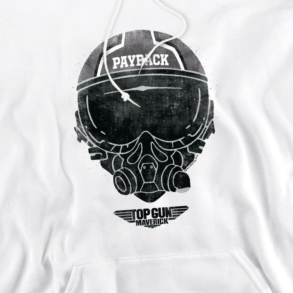 White - Pack Shot - Top Gun Mens Payback Helmet Hoodie
