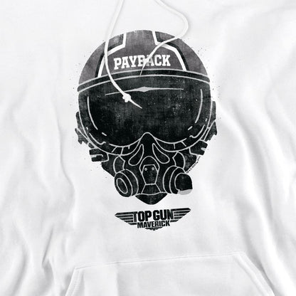 White - Pack Shot - Top Gun Mens Payback Helmet Hoodie