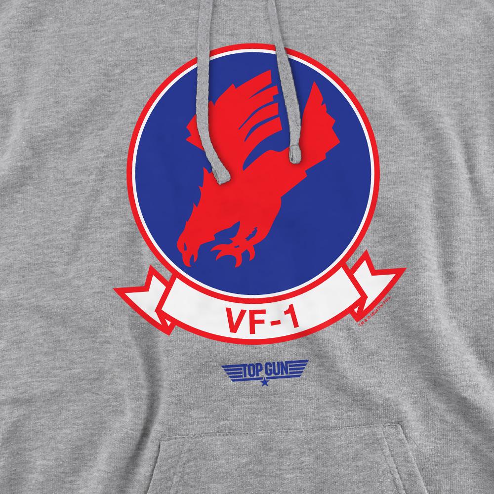 Sport Heather - Side - Top Gun Mens VF1 Logo Hoodie
