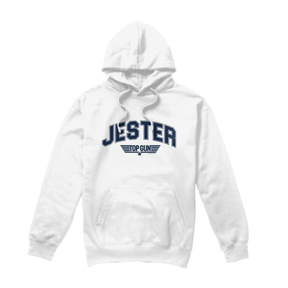 White - Front - Top Gun Mens Jester Varsity Hoodie