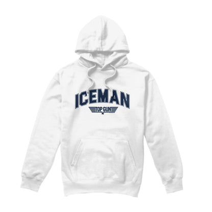 White - Front - Top Gun Mens Iceman Varsity Hoodie