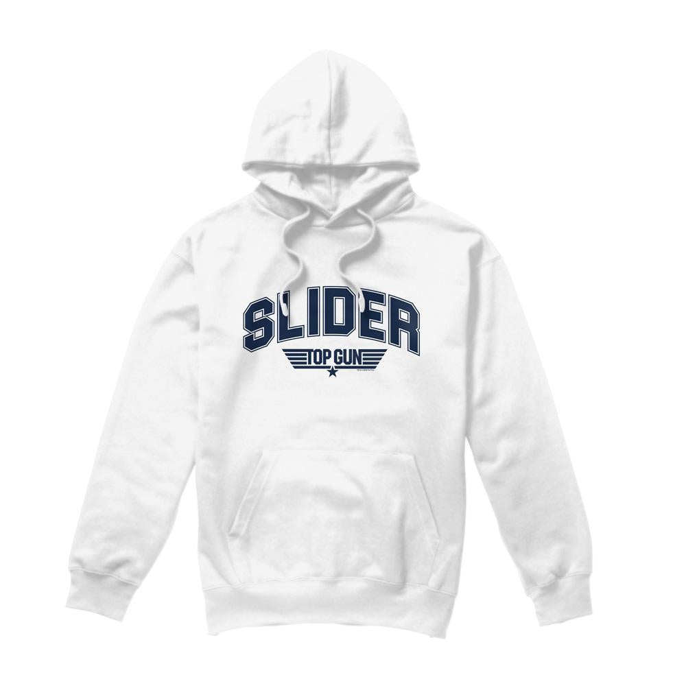 White - Front - Top Gun Mens Slider Varsity Hoodie