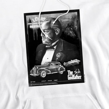 White - Pack Shot - The Godfather Mens Don Vito Corleone Poster Hoodie