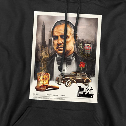 Black - Pack Shot - The Godfather Mens Vintage Poster Hoodie