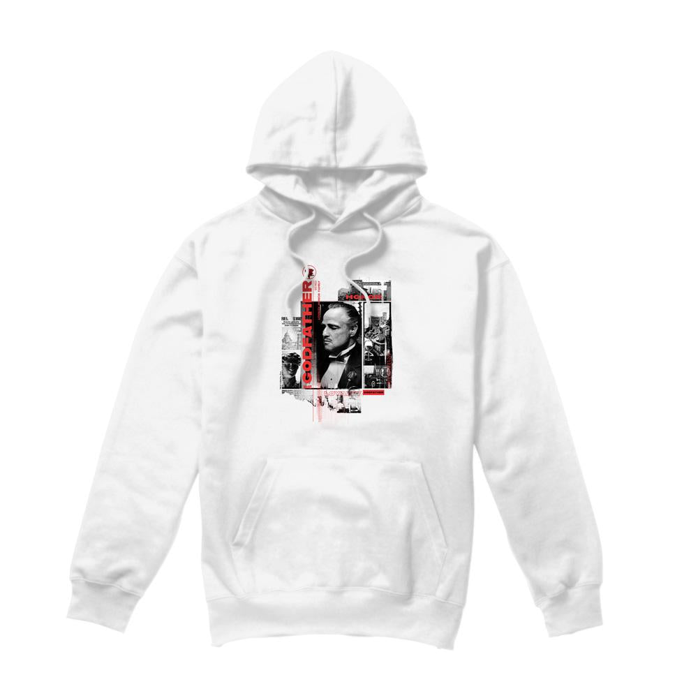 White - Front - The Godfather Mens Don Vito Corleone Collage Hoodie