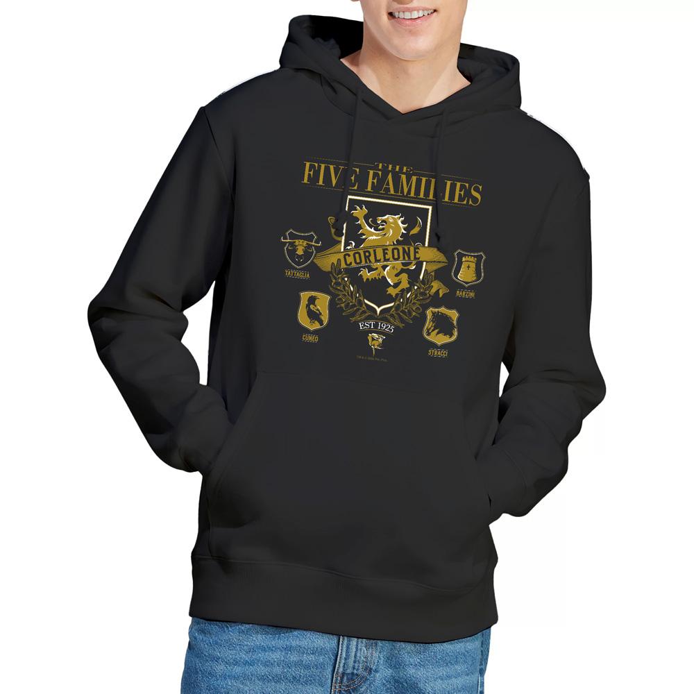 Black - Lifestyle - The Godfather Mens Five Families Logos Hoodie