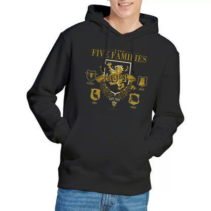 Black - Lifestyle - The Godfather Mens Five Families Logos Hoodie