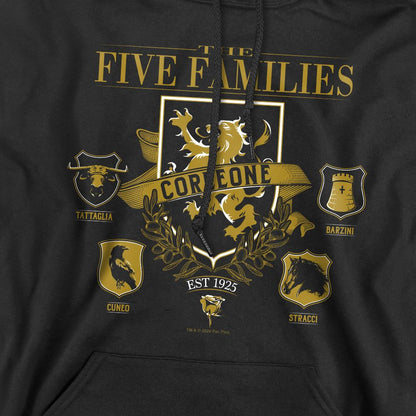 Black - Pack Shot - The Godfather Mens Five Families Logos Hoodie