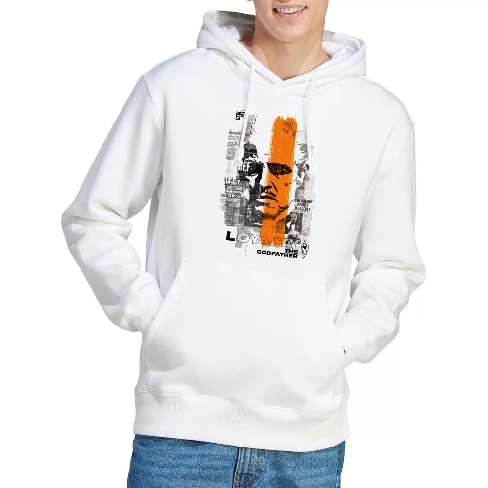White - Lifestyle - The Godfather Mens Don Vito Corleone Newspaper Strip Hoodie