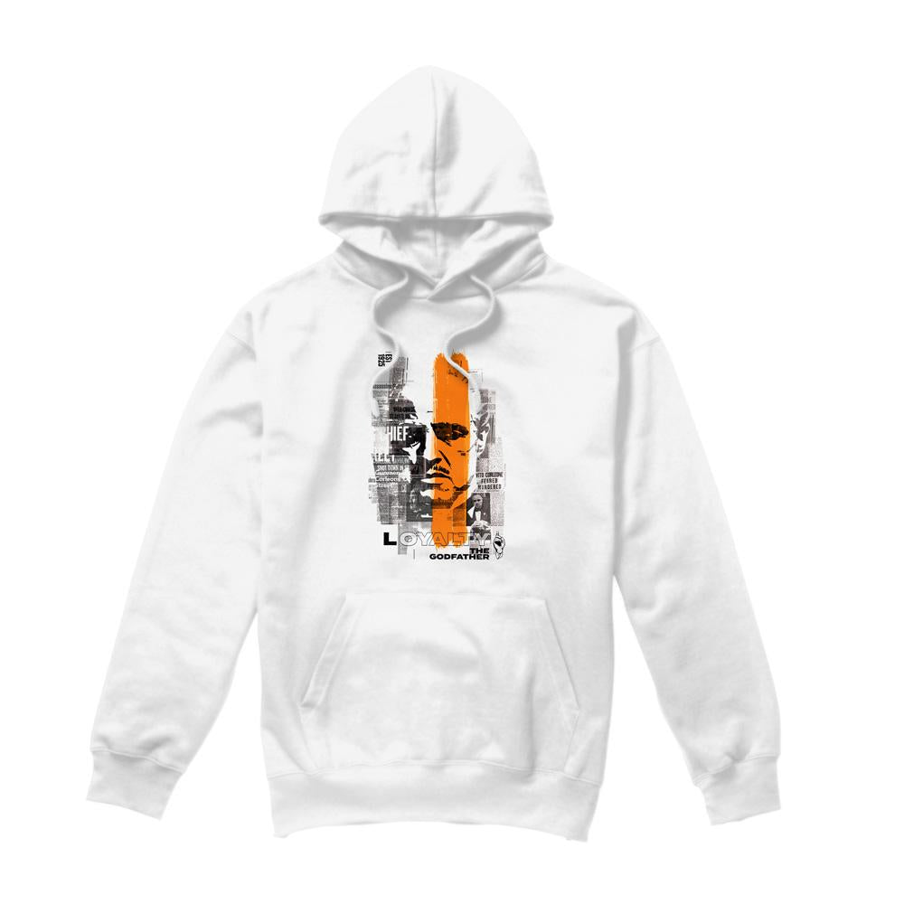 White - Front - The Godfather Mens Don Vito Corleone Newspaper Strip Hoodie