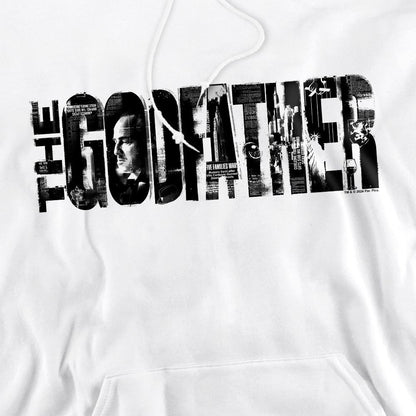 White - Pack Shot - The Godfather Mens Newspaper Logo Hoodie