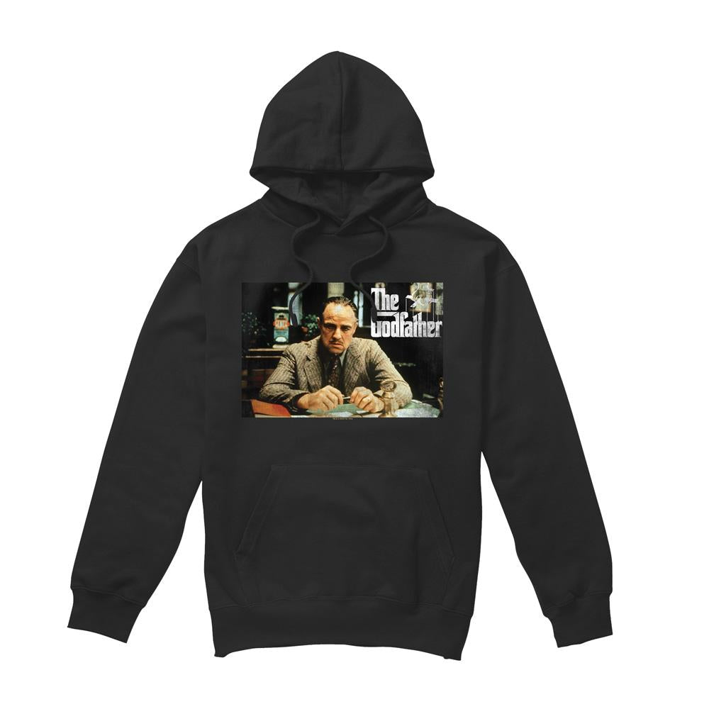 Black - Front - The Godfather Mens Don Vito Corleone Picture Hoodie