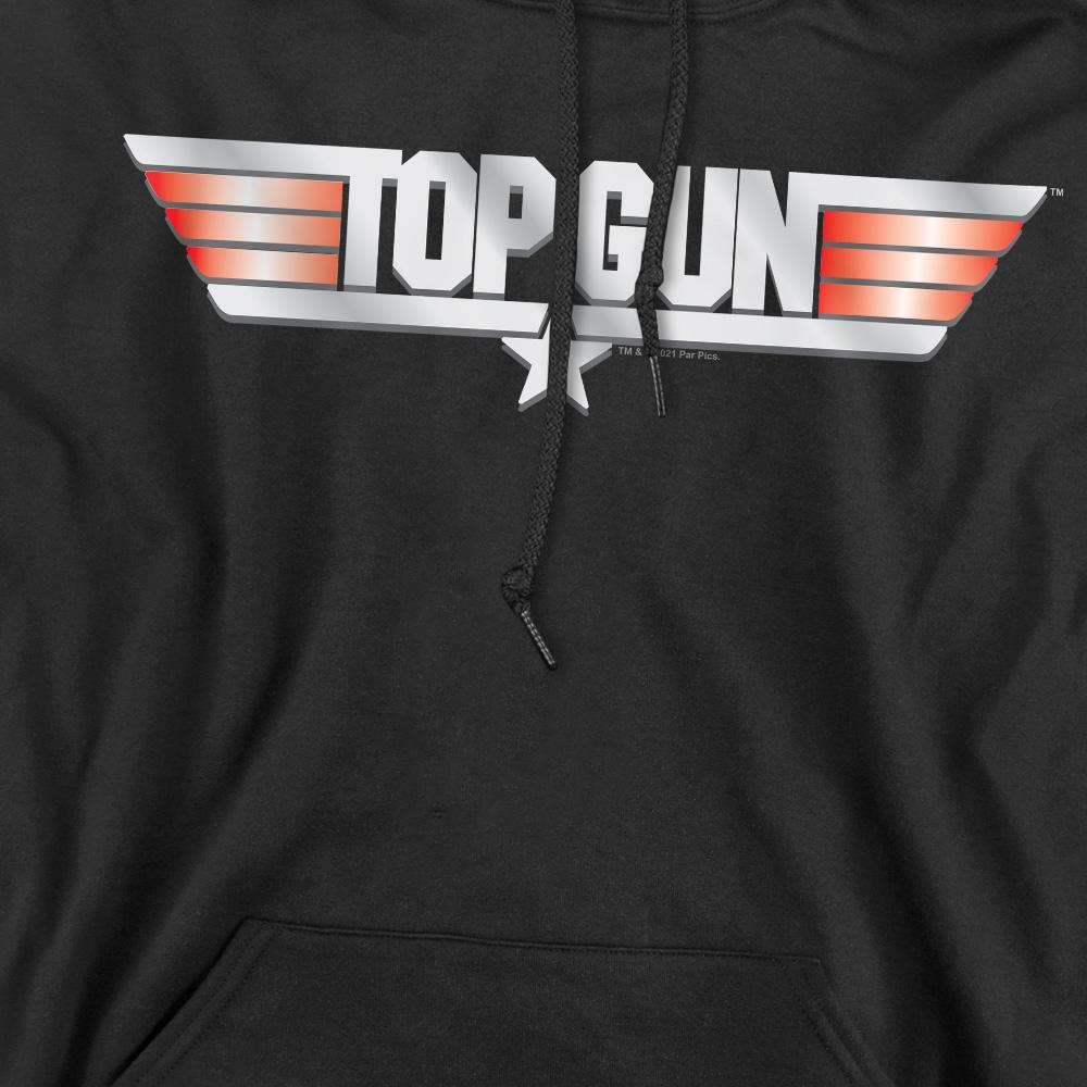 Black - Pack Shot - Top Gun Mens Logo Hoodie