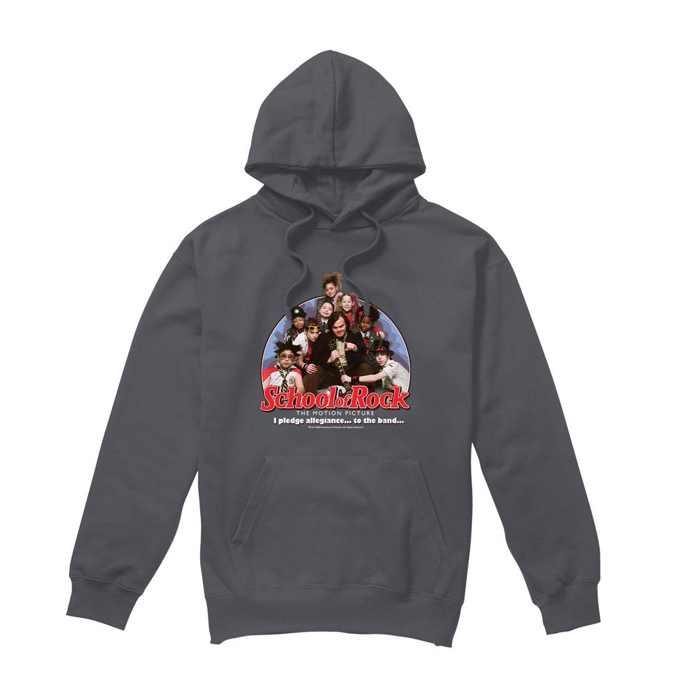 Charcoal - Front - School of Rock Mens I Pledge Allegiance Hoodie