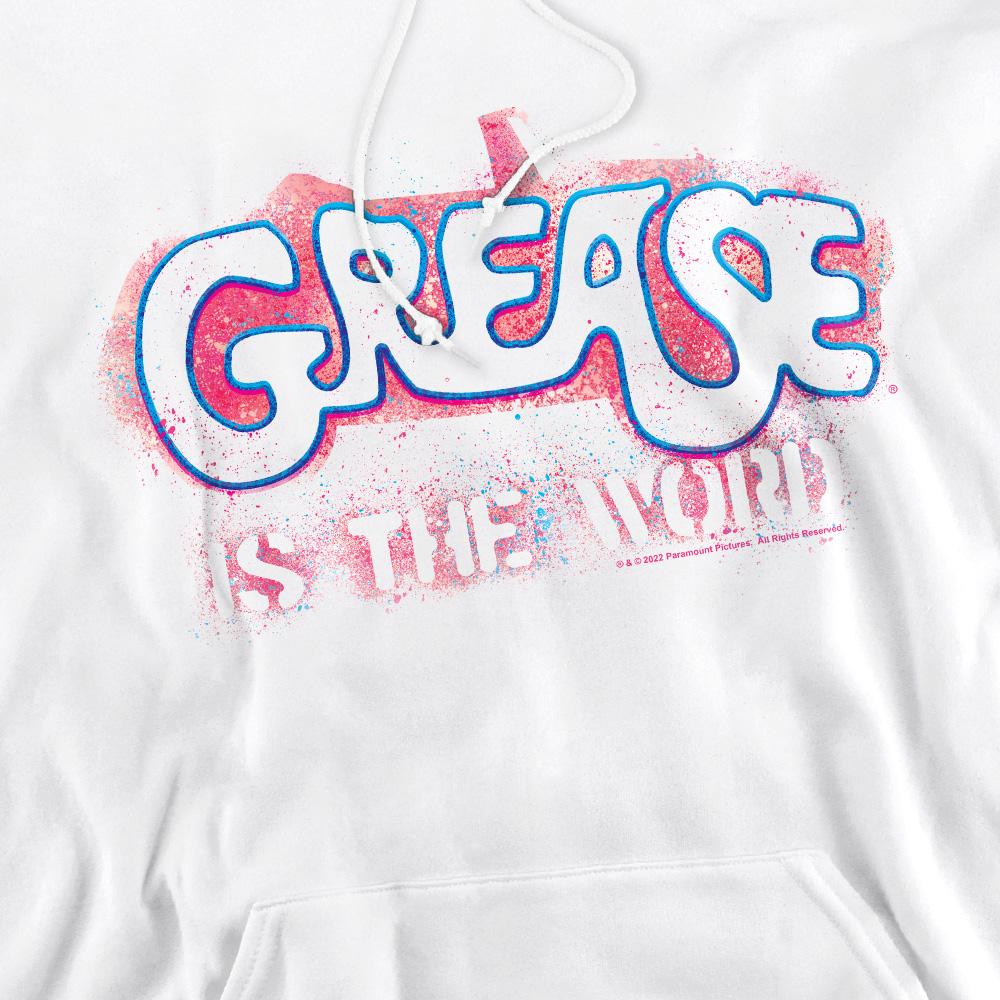 White - Side - Grease Mens Grease Is The Word Hoodie