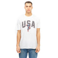 White-Black-Red - Side - Captain America Mens USA T-Shirt