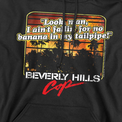 Black - Pack Shot - Beverly Hills Cop Mens Banana In My Tailpipe Hoodie