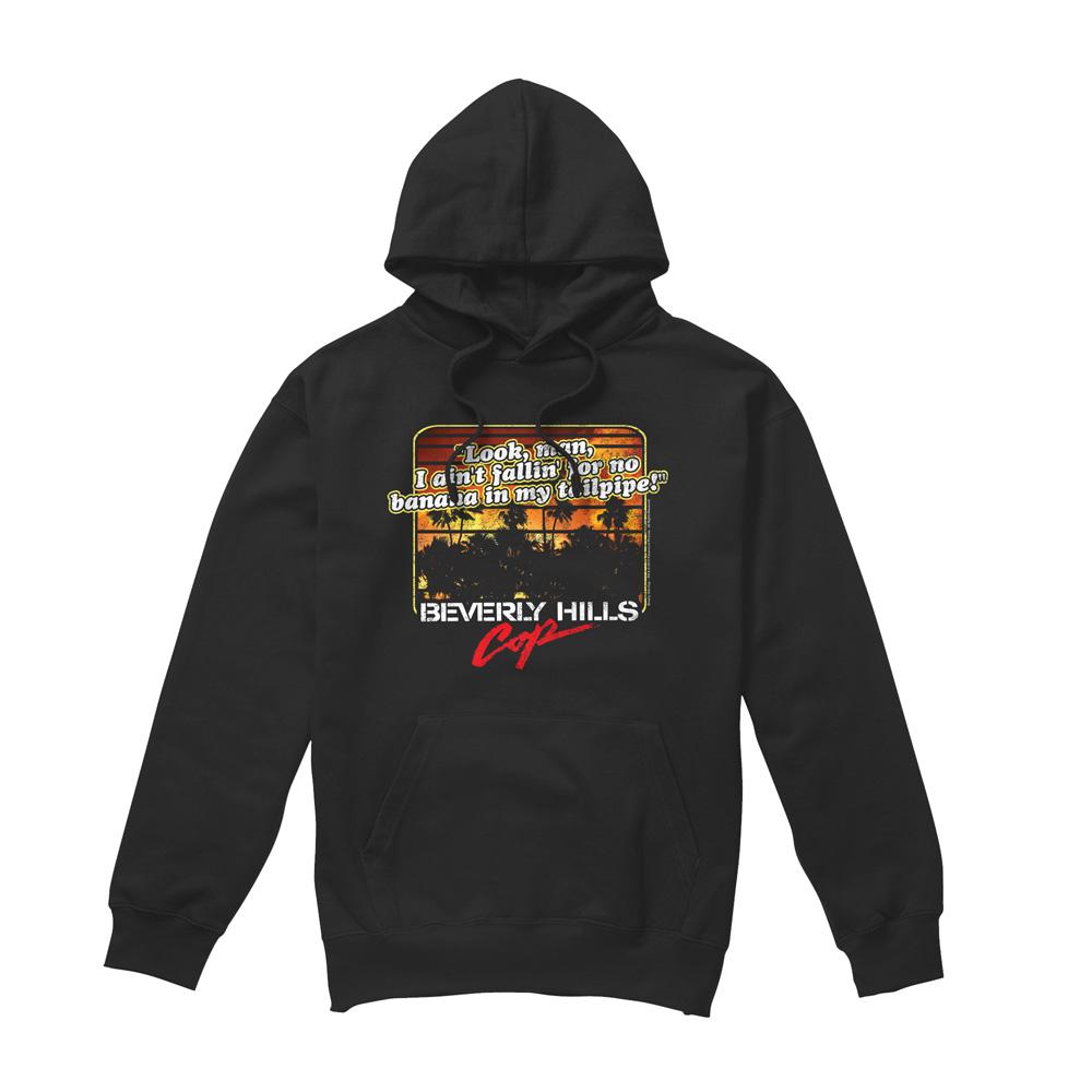 Black - Front - Beverly Hills Cop Mens Banana In My Tailpipe Hoodie