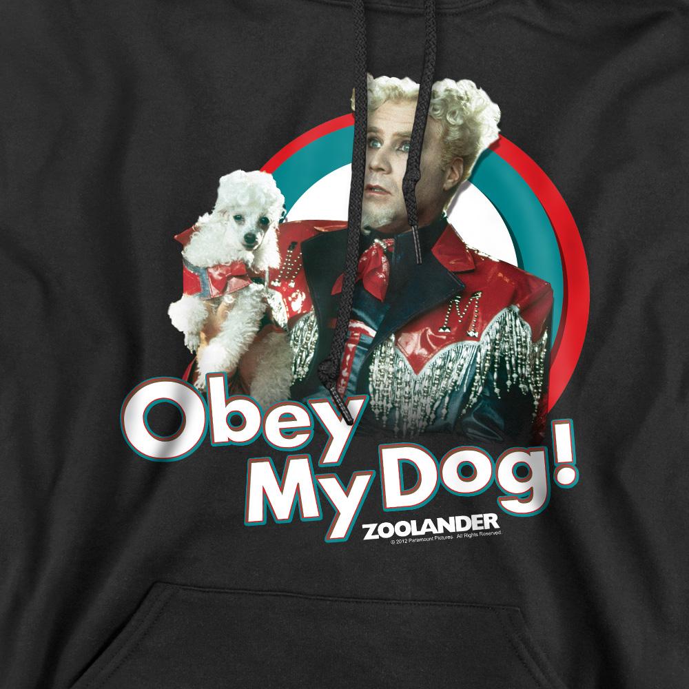 Black - Pack Shot - Zoolander Mens Obey My Dog Hoodie