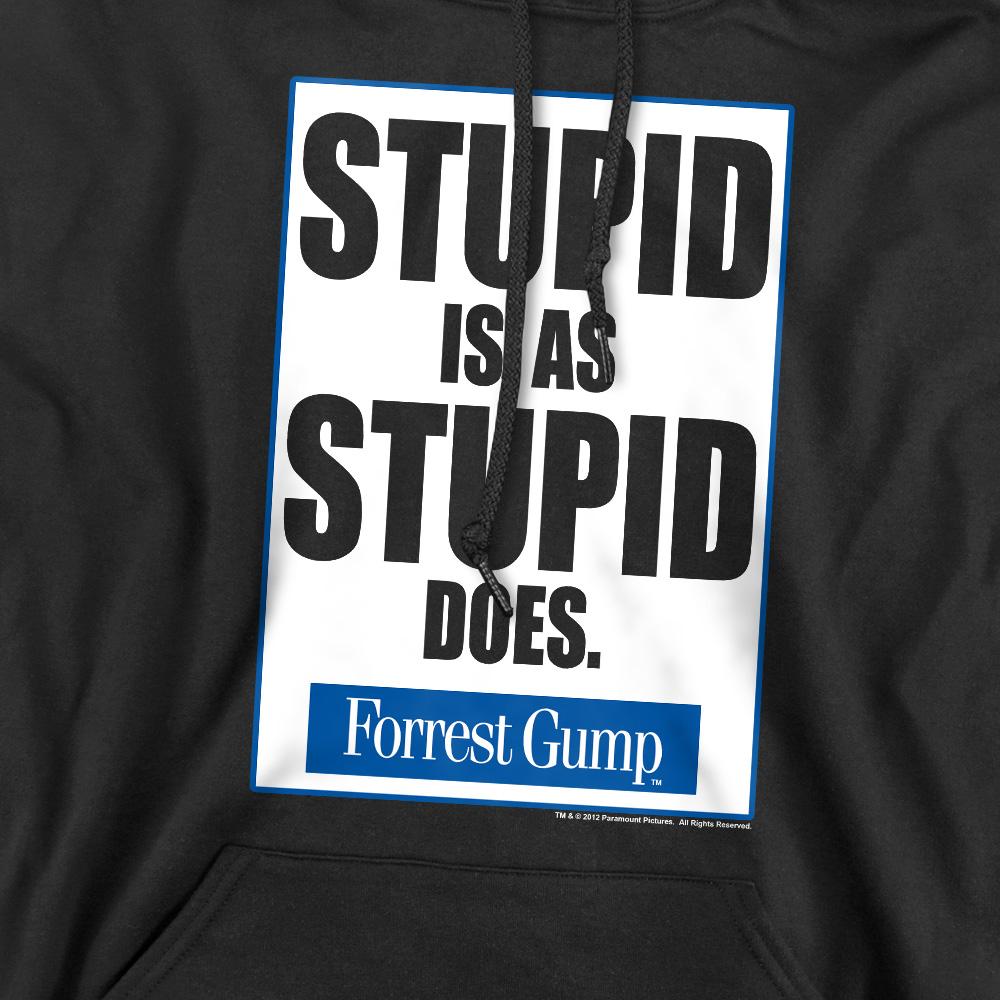 Black - Pack Shot - Forrest Gump Mens Stupid Is Hoodie