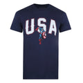 Navy-White-Red - Front - Captain America Mens USA T-Shirt