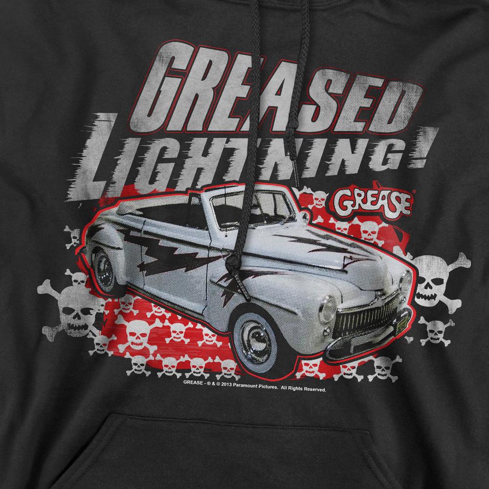 Black - Pack Shot - Grease Mens Greased Lightening Hoodie