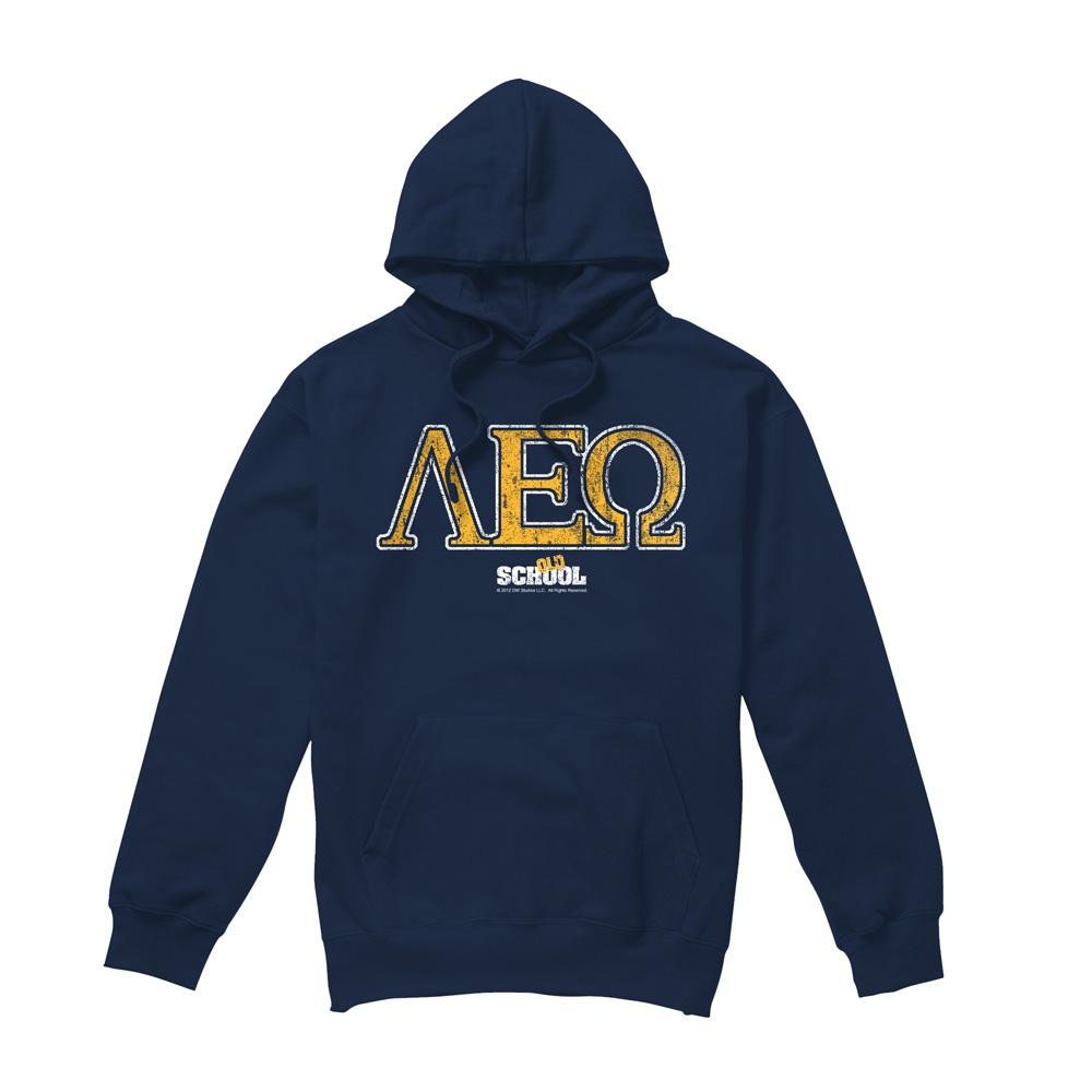 Navy - Front - Old School Mens Leo Hoodie