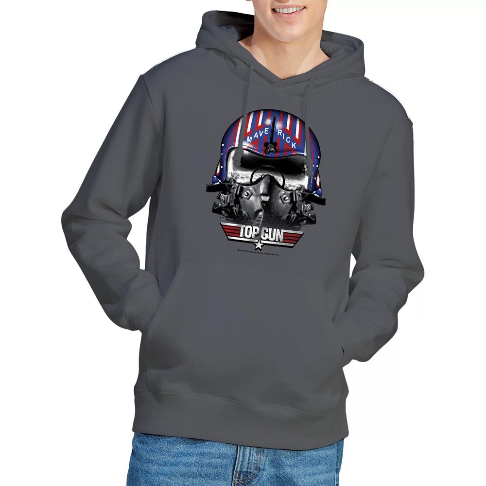 Charcoal - Side - Top Gun Mens Maverick Helmet Hoodie