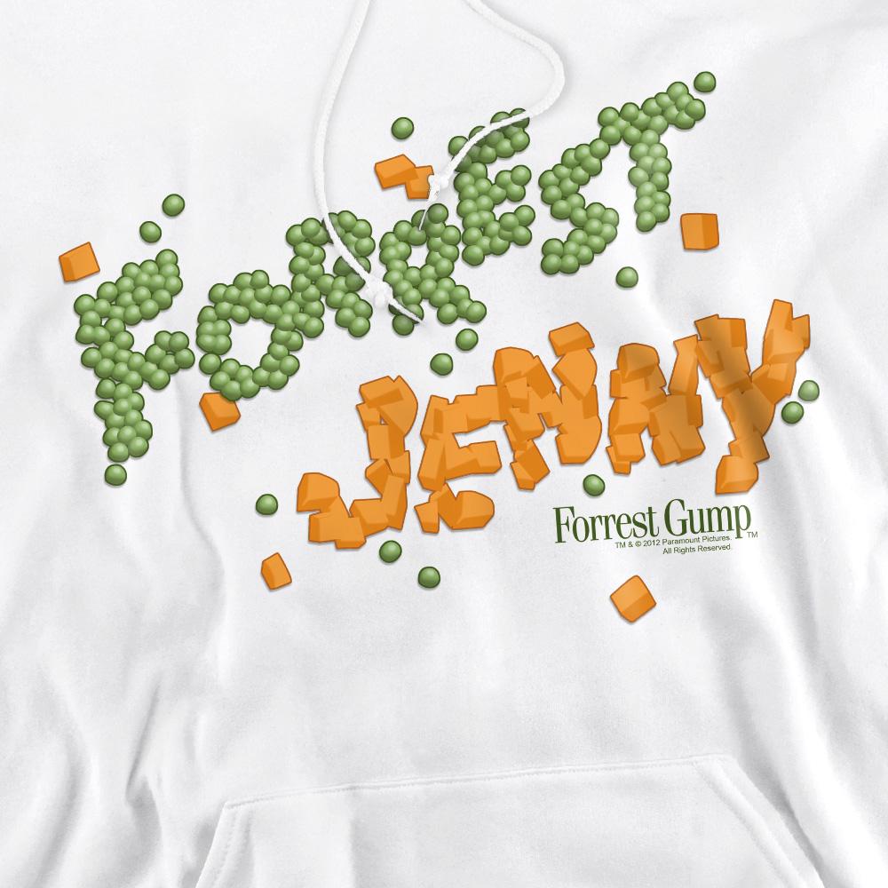 White - Pack Shot - Forrest Gump Mens Peas And Carrots Hoodie