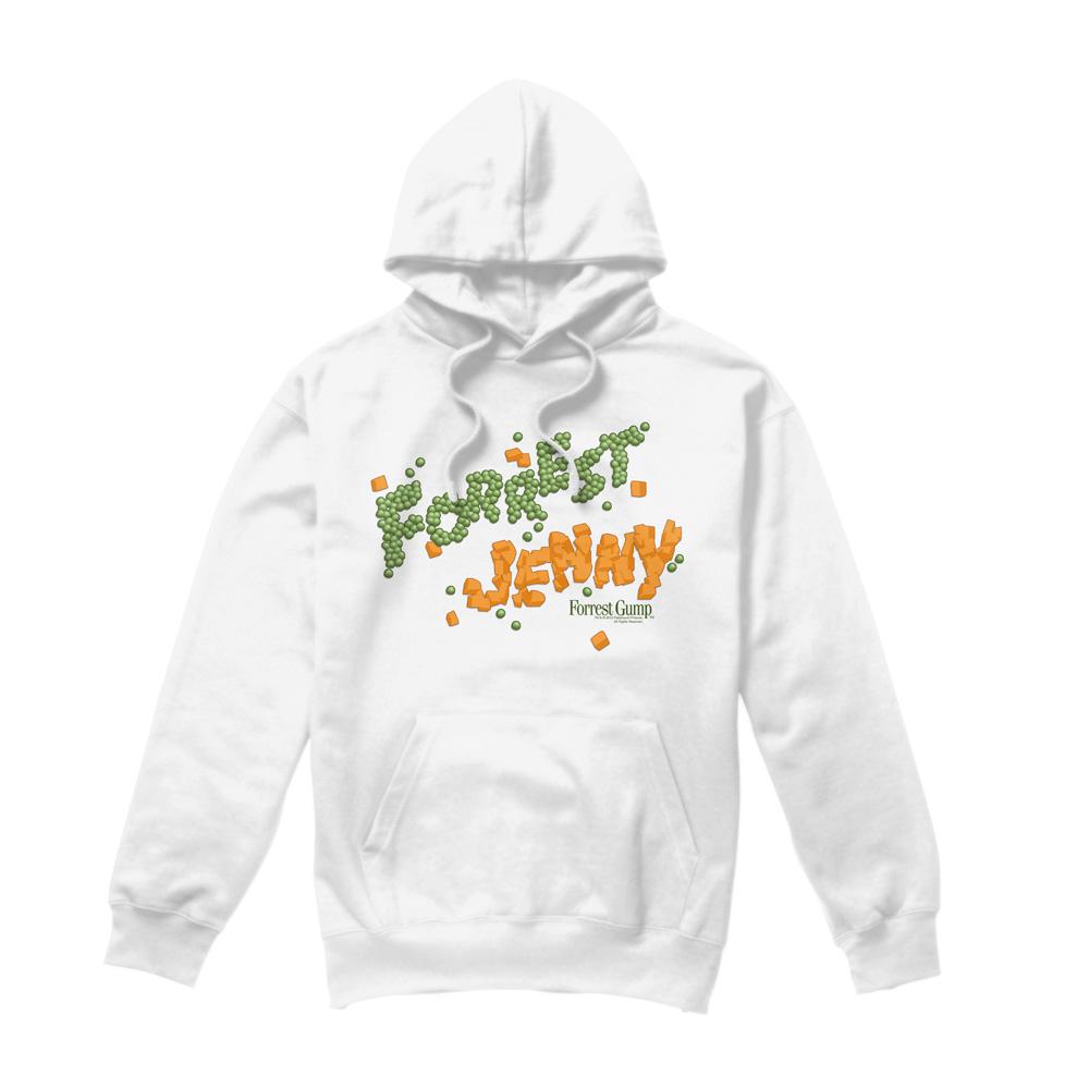 White - Front - Forrest Gump Mens Peas And Carrots Hoodie